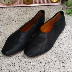 Coclico Gen Black Leather Slip On Flats Shoes Size 40 US 9